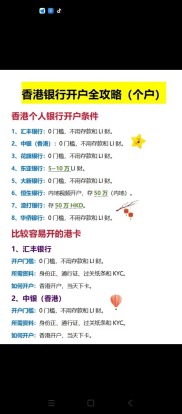 香港汇丰银行个人开户条件及优劣势，一文带你了解