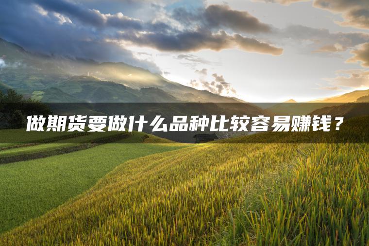 做期货要做什么品种比较容易赚钱？